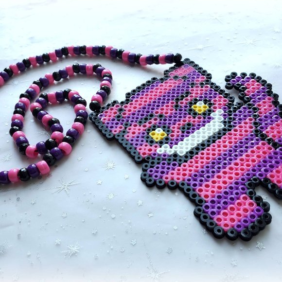 COPY - Cheshire Cat Perler Bead Rave Kandi Necklace - Picture 4 of 10